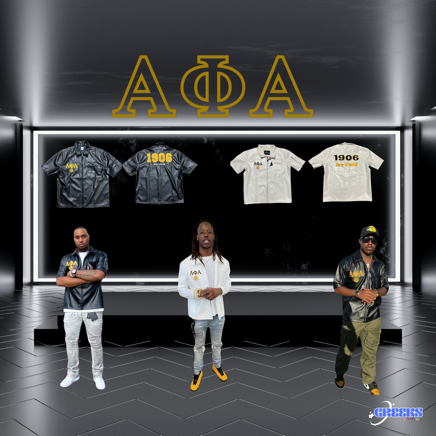 Alpha Phi Alpha Leather Zip Up